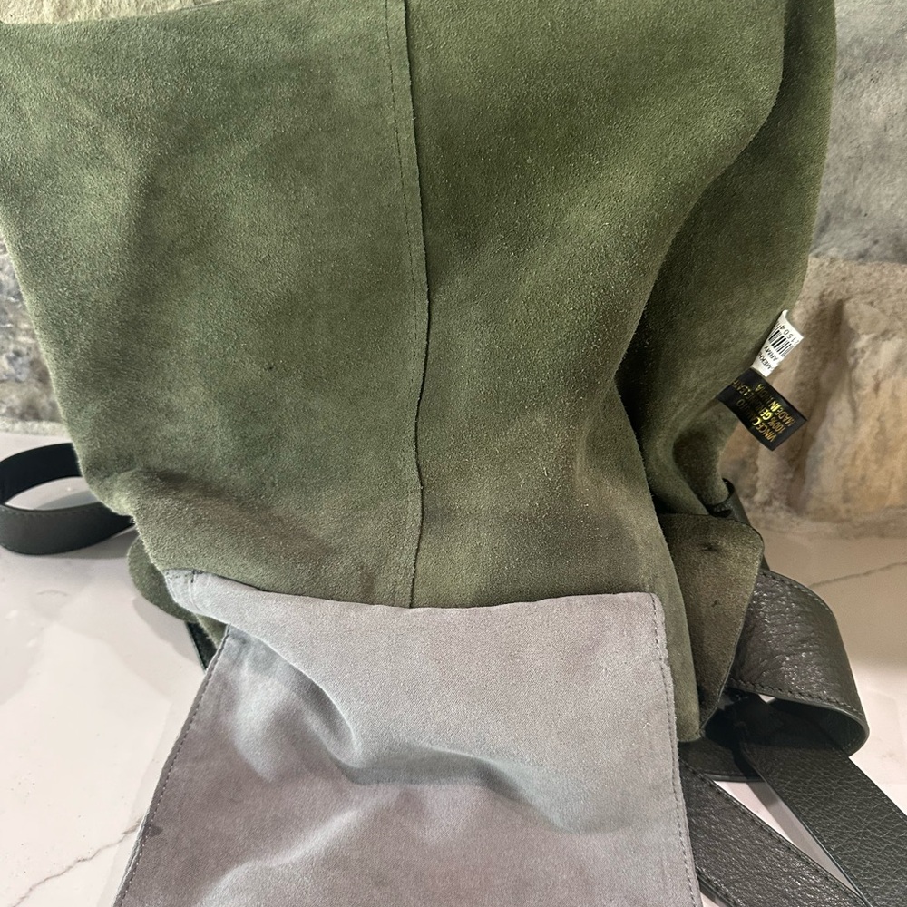 Vince Camaro Leather Mekhi Tote handbag Army Green purse - Picture 12 of 16